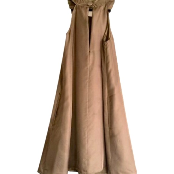 TWELVE LAYERS beaded neck sleeveless Gold satin swing mini XS - Picture 4 of 8